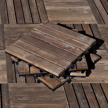 Dřevěná dlaždice z jehličnanu, s click systémem, 30 × 30 cm, cena 833 Kč/m2
