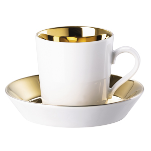 Šálek na espresso z kolekce Tric Sunshine, porcelán zdobený titanovým zlatem, objem 100 ml, cena 1 766 Kč