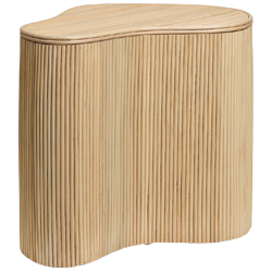 Noční stolek Isola Storage Table, překližka, ratan a MDF, 46 × 50 × 35 cm, cena 4 976 Kč